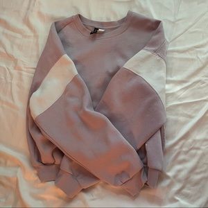 lilac oversized crew neck with stripe